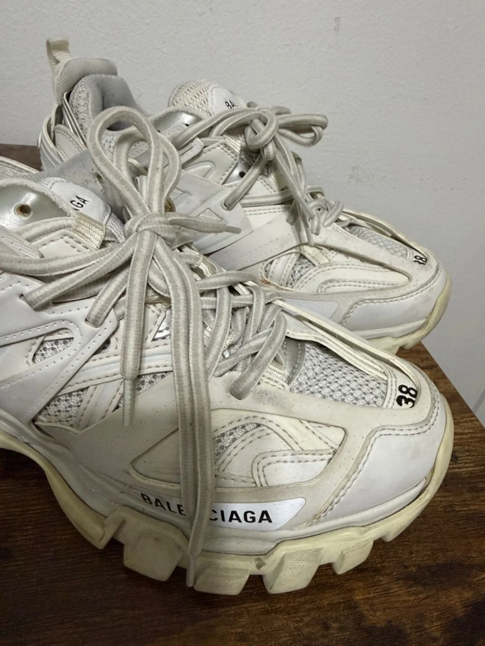 Balenciaga Chunky Lace-Up Sneakers in Cream - Picture 3 of 5